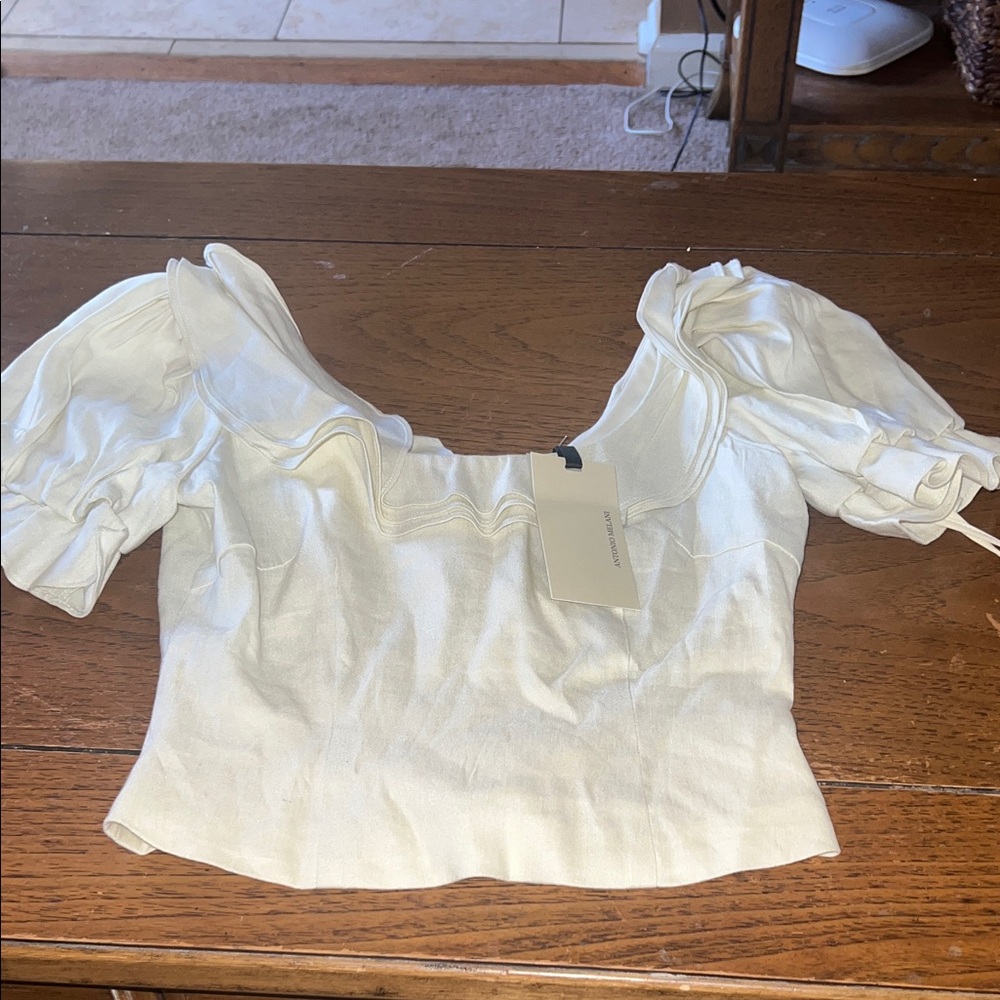 ANTONIO MELANI Off-White Puff Sleeve Blouse
